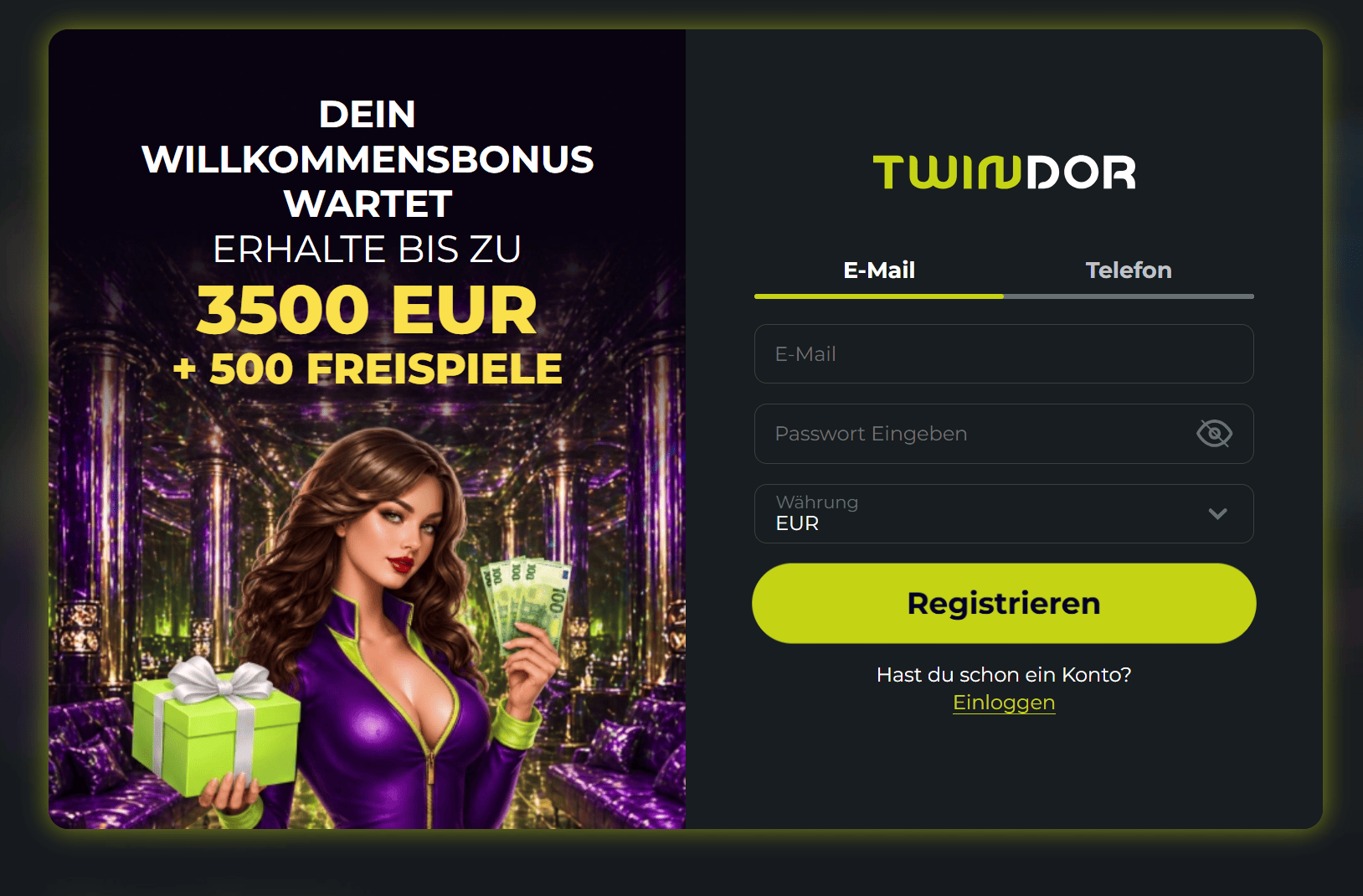 Screenshot der Spieloberfläche von Twindor Casino