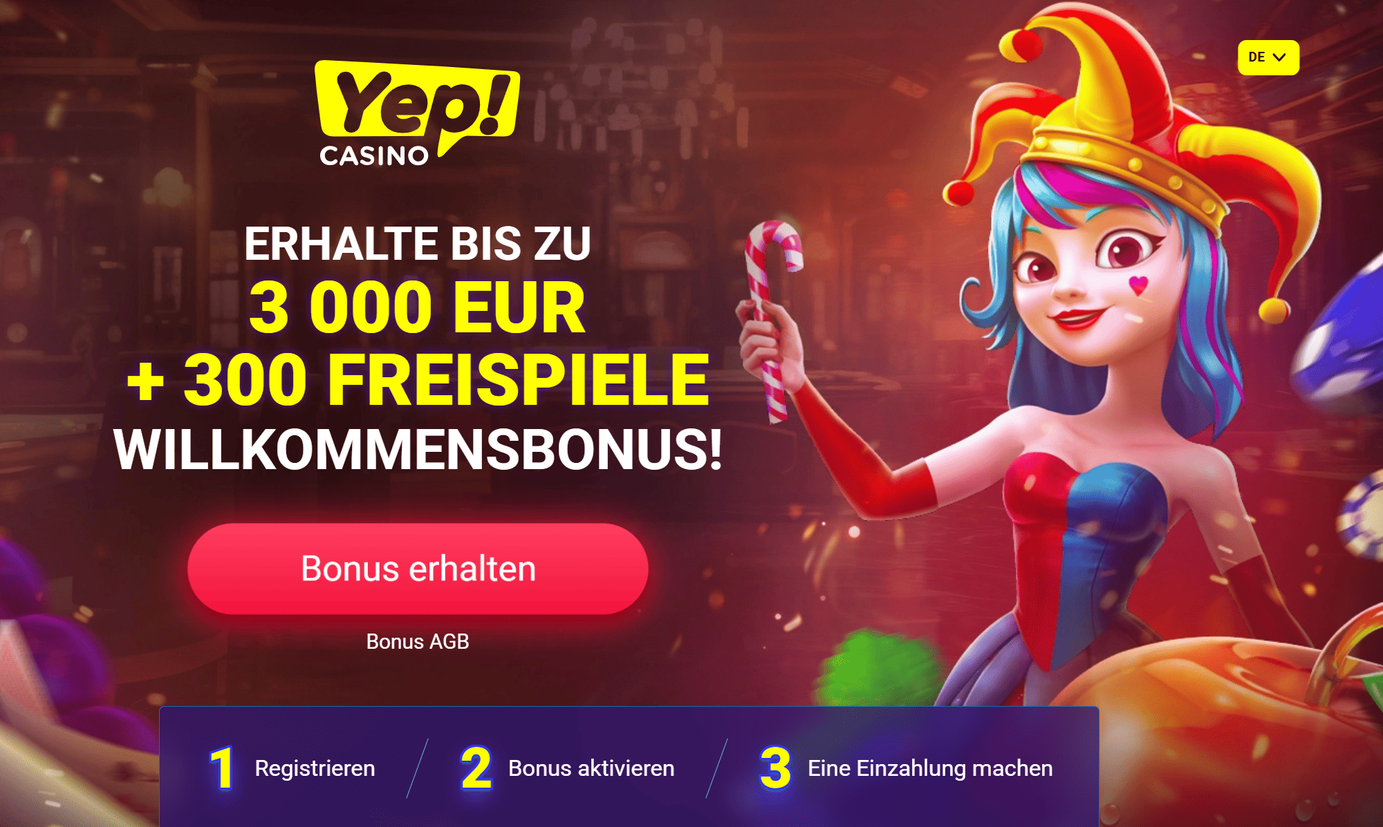 Screenshot der Spieloberfläche von YEP! Casino